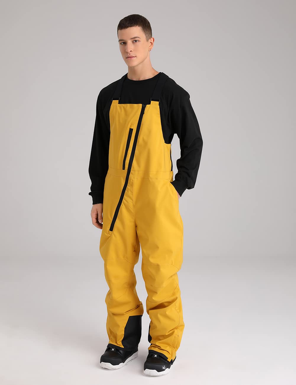 GS SNOWING Men's Waterproof Insulated Snow Bibs Overalls - Winter Snowboard, Snowmobile & Ski Pants for Cold Weather - Perfect for Skiing, Snowboarding, Snowmobiling and Outdoor Winter Activities