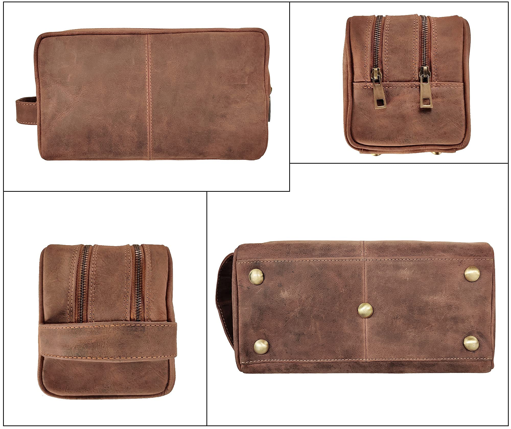 Premium Leather Duffel Bag & Toiletry Bag Set - Durable Men's Travel Accessories for Gym, Business Trips & Weekend Getaways (Ideal Gift for Him)