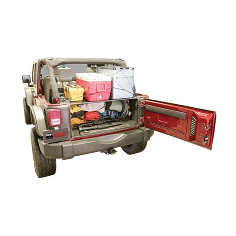 2007-2010 Jeep Wrangler JKU Security Tailgate Enclosure - Heavy Duty Lockable Storage for Off-Road Gear & Camping Equipment