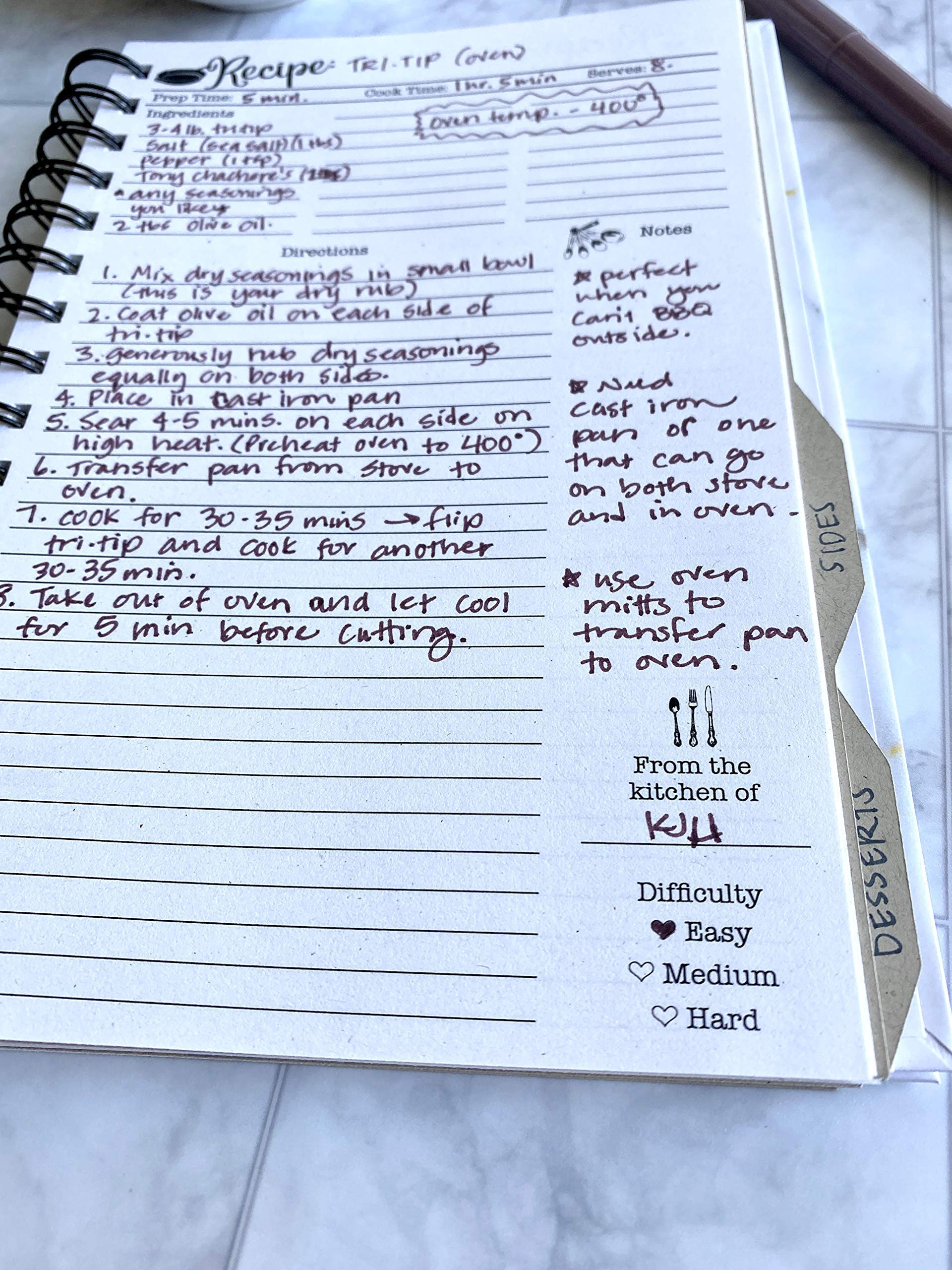 Custom Kitchen Diary - Hardcover Recipe Journal for Home Chefs | Perfect for Organizing Recipes, Meal Planning & Cooking Inspiration