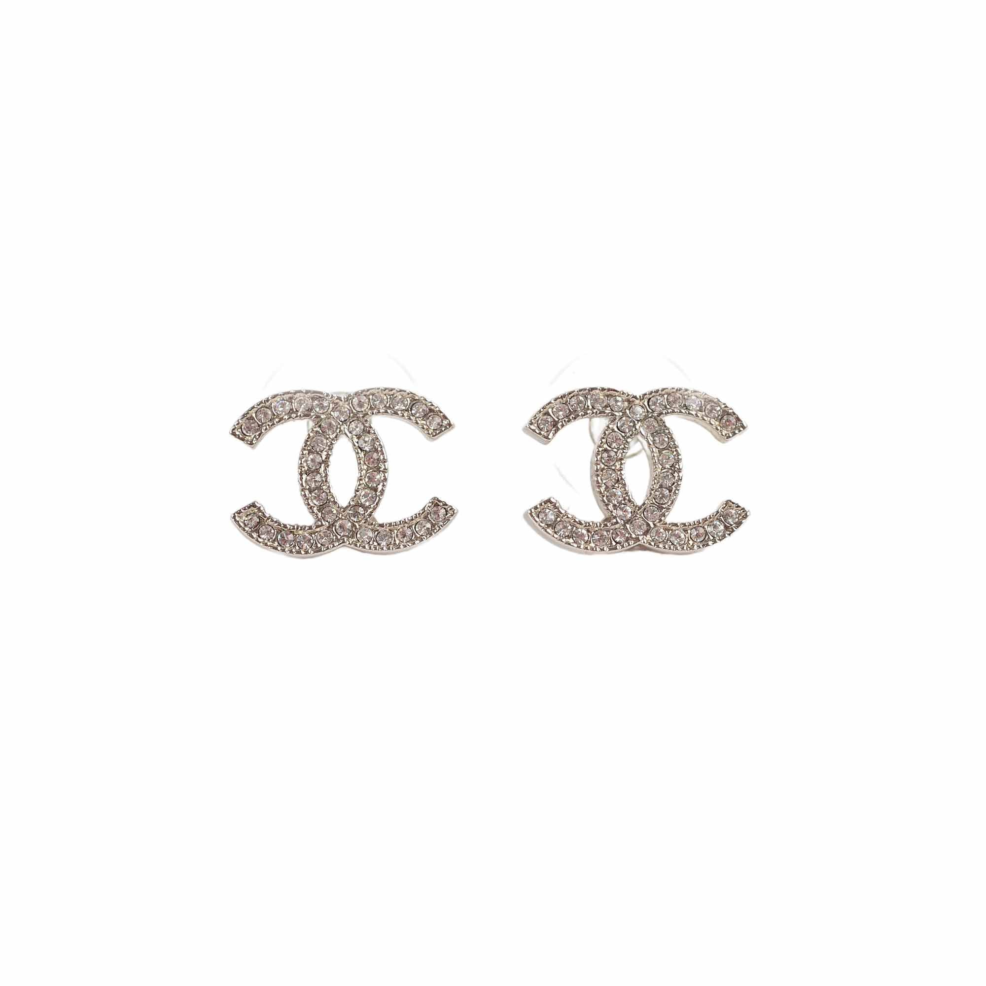 Chanel CC Crystal Earrings - Luxury Costume Jewelry for Women | Perfect for Parties, Weddings & Special Occasions