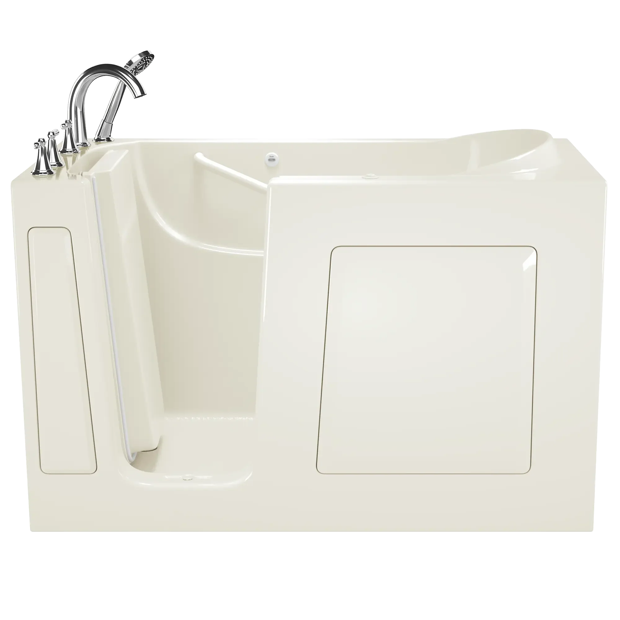30 x 60 Inch Gelcoat Walk-In Bathtub with Whirlpool System - Left Hand Drain & Faucet Included | Ideal for Elderly & Mobility Assistance | ADA Compliant Bathing Solution