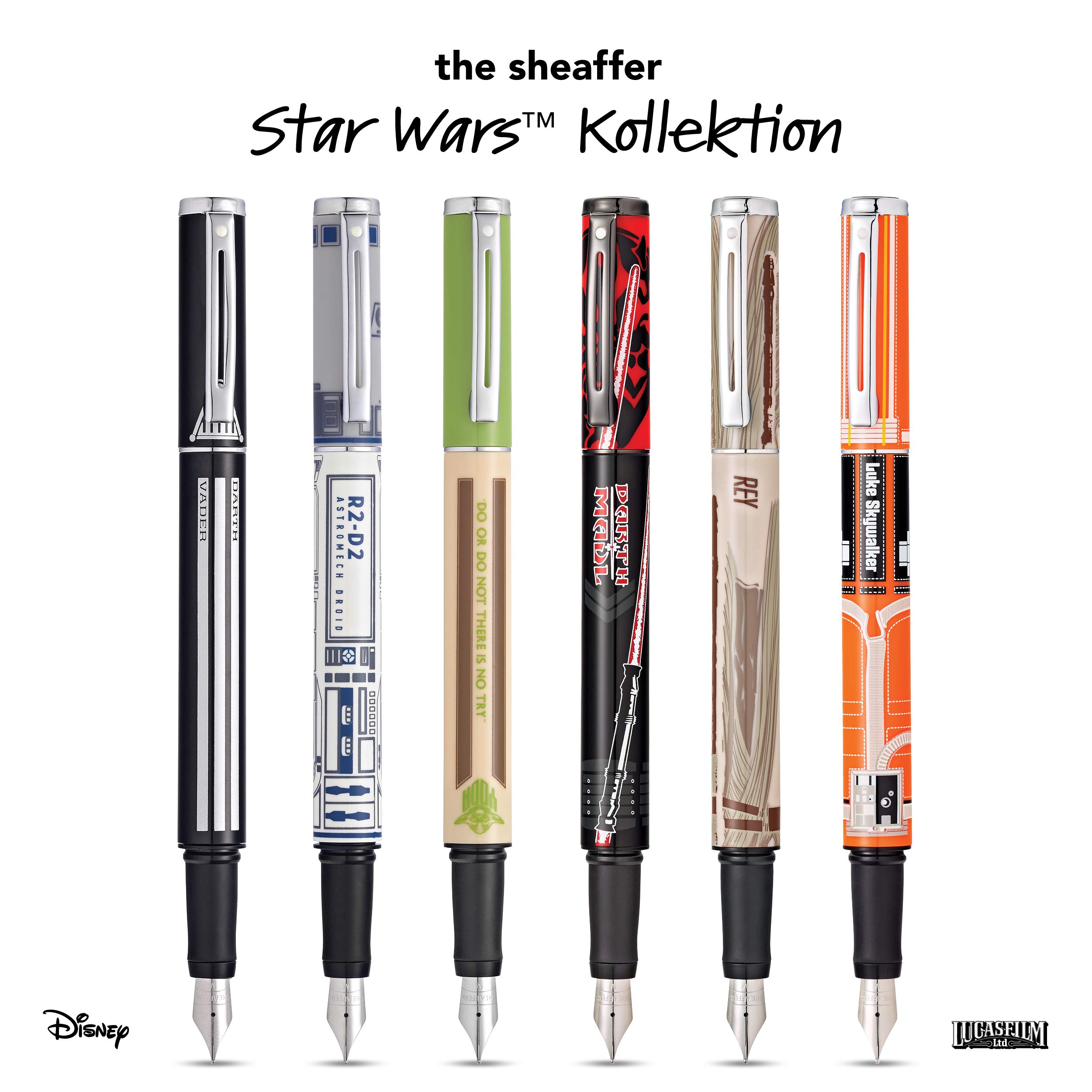 Sheaffer Star Wars™ POP Rey™ Fountain Pen with Polished Chrome Trim - Medium Nib - Collector's Edition for Writing Enthusiasts & Star Wars Fans - Perfect for Gift Giving, Office Use & Special Occasions