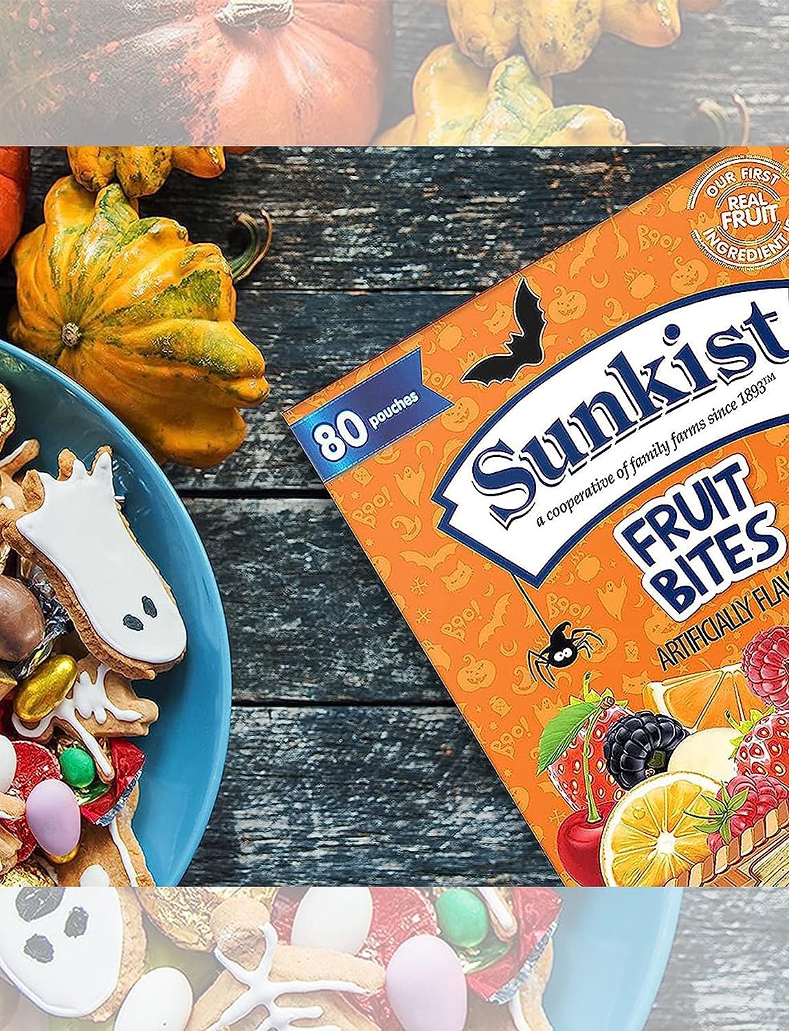 Halloween Fruit Snacks - Mixed Variety Bulk Pack (80 Count, 0.8 oz Single Serve Pouches) | Healthy Treats for Office, School, Parties & Gifts | Perfect for Halloween Baskets, Classroom Rewards & Care Packages