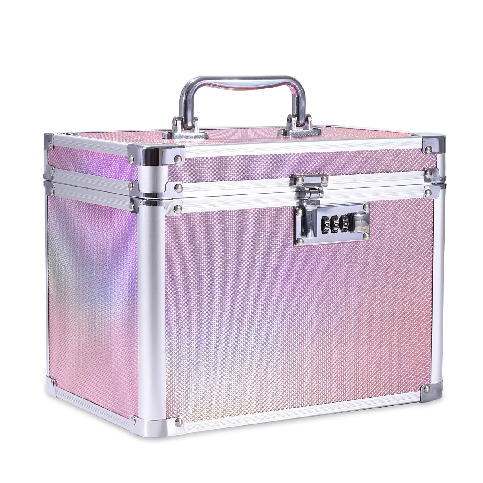 Colorful Security Lock Box with Combination Code - Lightweight Lockable Storage Box for Documents, Jewelry & Cosmetics (7.25