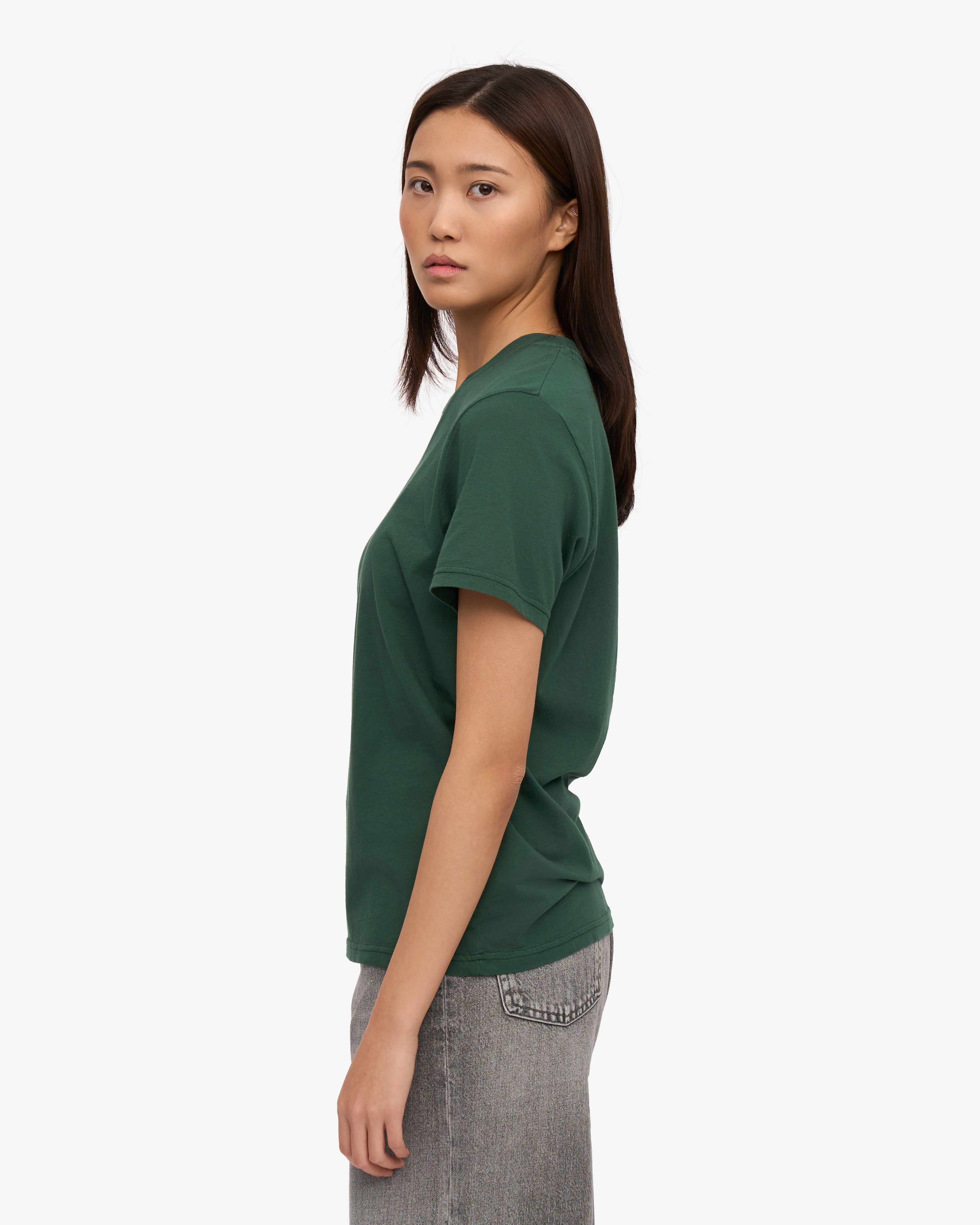 Organic Cotton Women's Lightweight T-Shirt - Emerald Green | Eco-Friendly Casual Wear for Everyday Comfort & Style