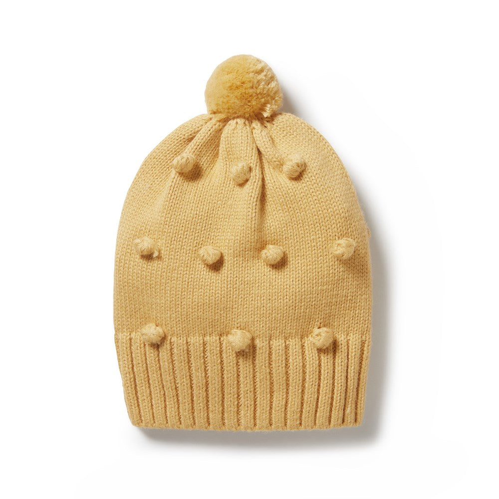 Warm Dijon Knitted Bauble Hat for Women - Cozy Winter Beanie with Pom Pom - Perfect for Cold Weather, Outdoor Activities & Fashion Accessories