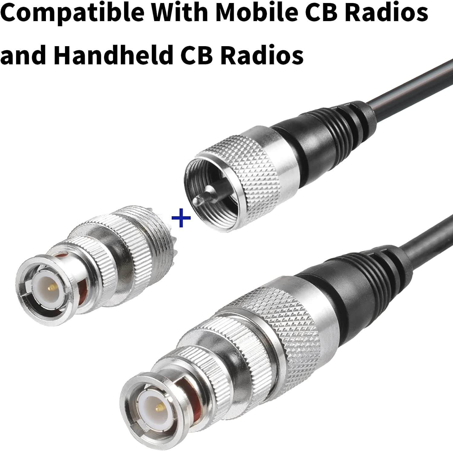 27MHz Long Range Magnetic Base CB Radio Antenna with PL-259 BNC Male Connector - Compatible with Cobra, Midland, Uniden, Maxon & President CB Radios - Ideal for Car, Truck & Mobile Communication - Perfect for Road Trips, Off-Roading & Emergency Situations