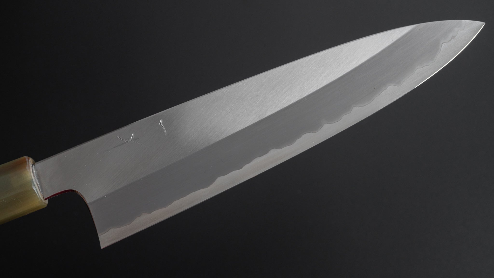 Hitohira Togashi White #1 Stainless Clad Migaki Gyuto 210mm Japanese Chef Knife with Ziricote Wood Handle - Perfect for Sushi, Meat Cutting & Professional Kitchen Use