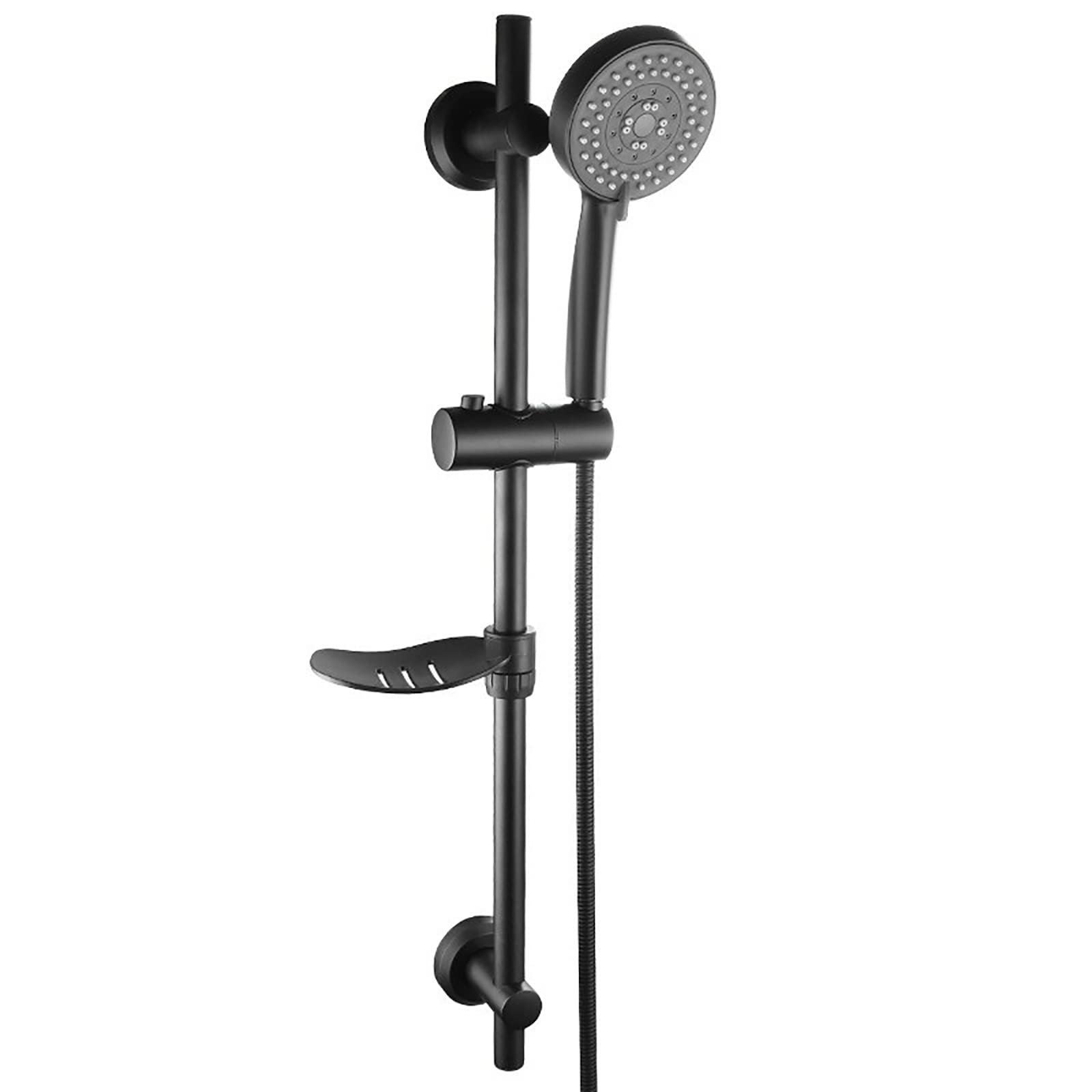 JMFHCD Black Handheld Shower Head Set with Adjustable Slide Bar - 5 Function Wall Mounted Shower Wand with ABS Shower Hose, Holder & Soap Dish - Perfect for Bathroom, Spa & Pet Washing