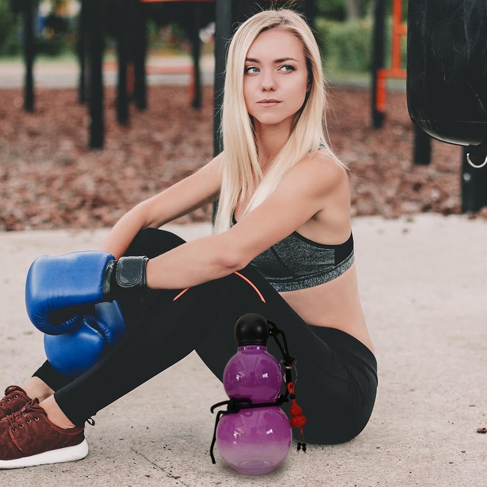 Eco-Friendly Plastic Gourd Water Bottle - Durable & Lightweight Sports Bottle for Gym, Hiking & Travel - Chinese Retro-Inspired Design - BPA-Free Reusable Water Container for Outdoor Activities & Daily Use