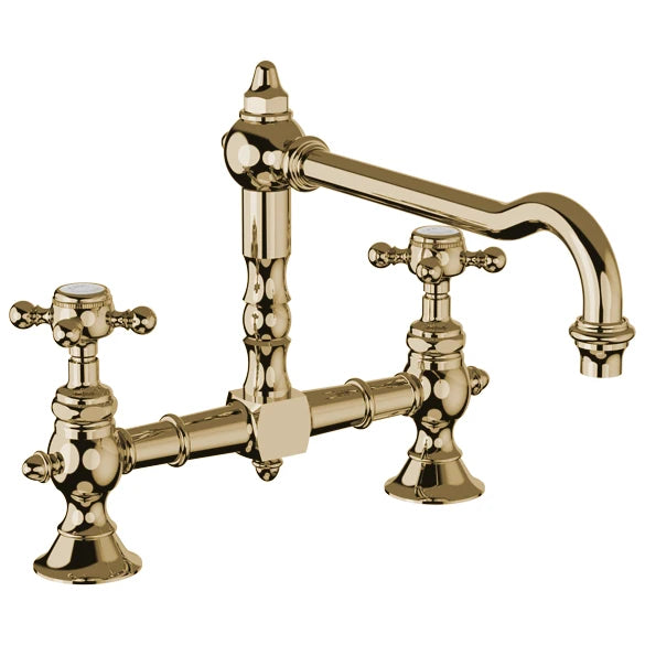 Horus Julia 2-Hole Brass Kitchen Faucet - Modern & Durable for Sink, Dishwashing & Food Prep