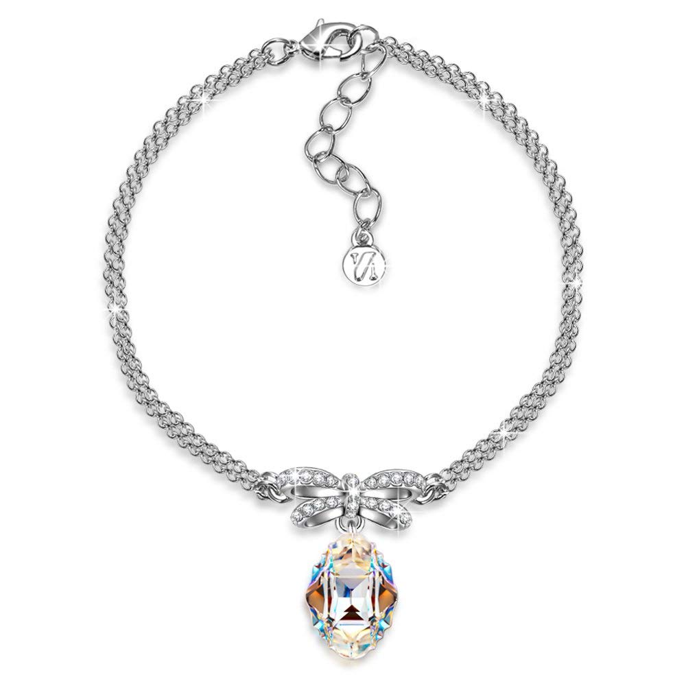 J.NINA ✦Princesse de Monaco✦ White Crystal Jewelry Set for Women - Elegant Gift Box, SGS Certified - Perfect for Anniversaries, Birthdays & Special Occasions
