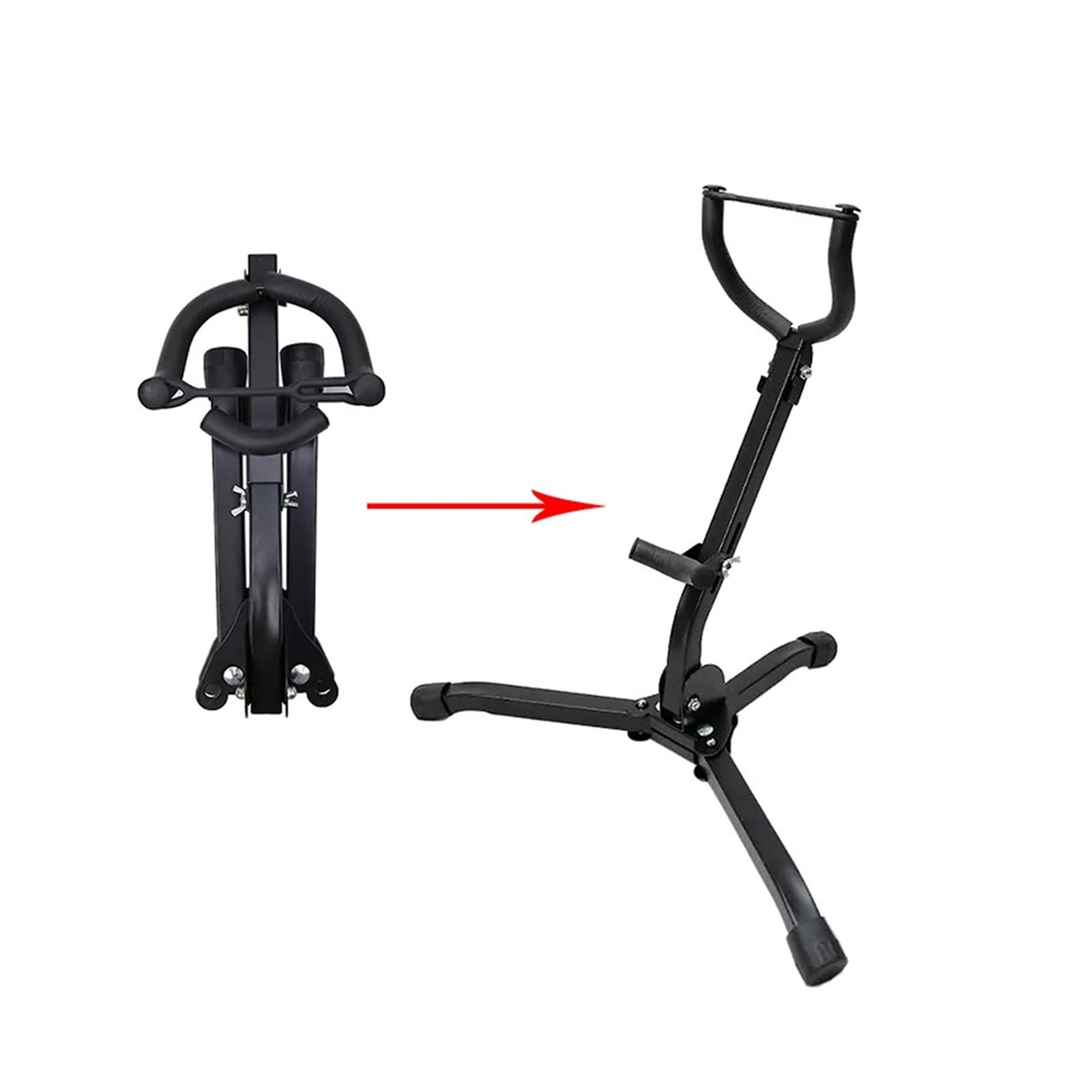 Foldable Portable Alto & Tenor Saxophone Stand - Heavy Duty Sax Tripod Holder with Non-Slip Rubber Feet | Replacement Saxophone Accessories for Musicians, Band Practice & Live Performances