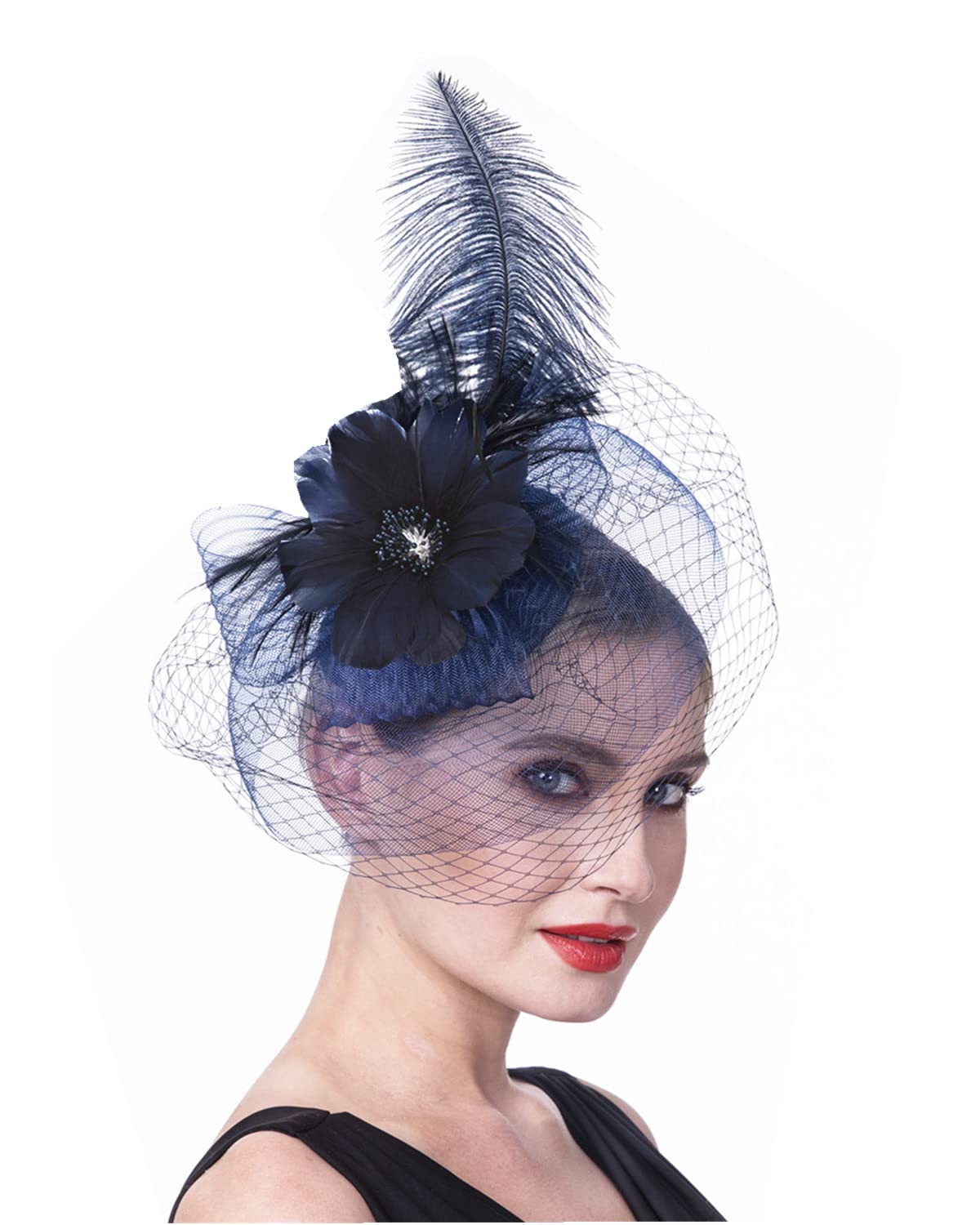 Elegant Women's Fascinator Hat - Vintage Flapper Headband for Tea Party, Cocktail Events, Kentucky Derby & Weddings - Perfect for Bridal Showers, Garden Parties & Special Occasions