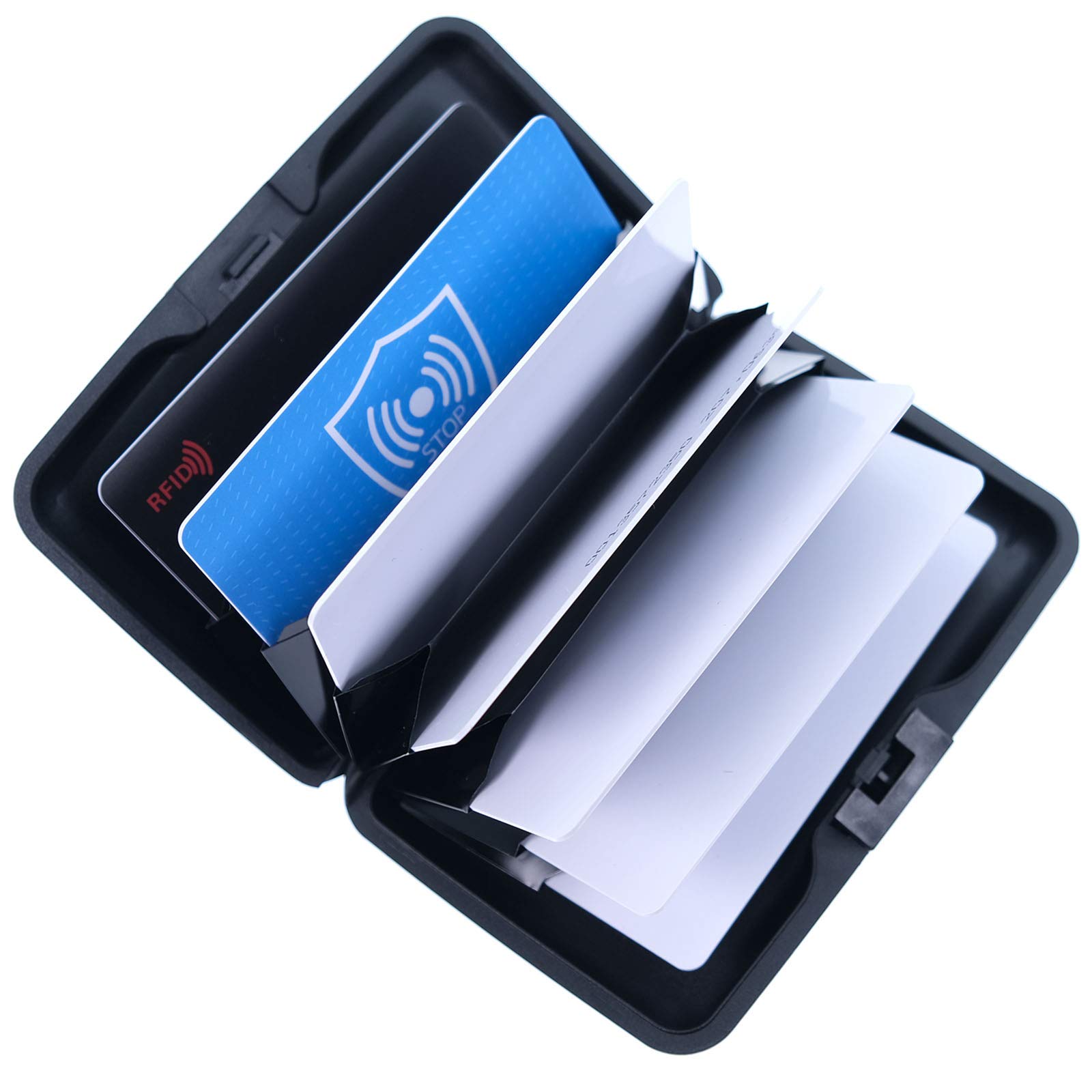 Slim RFID Blocking Metal Credit Card Holder - Minimalist Wallet for Men & Women - Securely Holds Business Cards, IDs & Credit Cards - Perfect for Travel, Work & Everyday Use