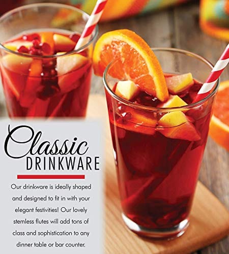 2 Pack 16 oz Clear Pint Beer Glasses - Elegant Tall Drinking Tumblers for Beer, Cocktails & Beverages - Pub Style Glassware for Home Dining, Bars, Parties & Outdoor Gatherings - by Kitchen Lux