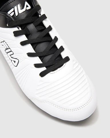 FILA Men's Era White/Black Football Cleats - Lightweight Soccer Shoes for Men with Enhanced Traction - Perfect for Training, Matches & Turf Play