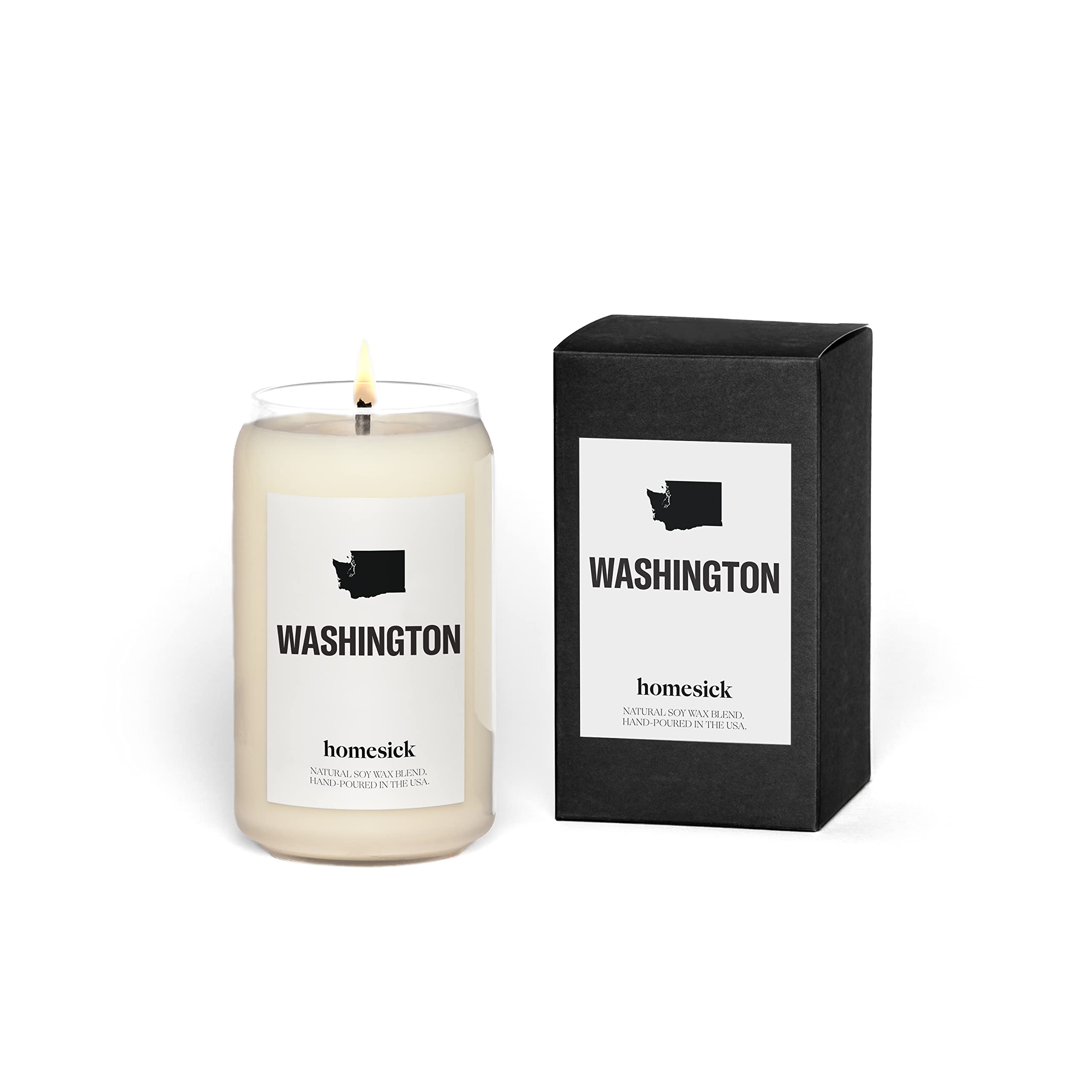 Homesick Premium Scented Candle - Washington Maple, Bergamot & Patchouli Aroma | 13.75 oz Natural Soy Blend Candle | 60-80 Hour Burn Time | Relaxing Aromatherapy & Home Decor | Perfect for Stress Relief, Meditation & Cozy Evenings