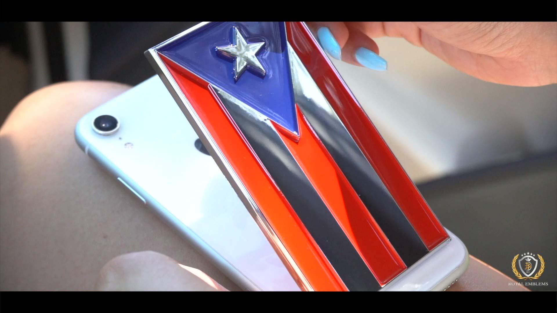 Puerto Rico Car Flag - Chrome Plated Car Emblem with Strong Adhesive | Easy Peel & Stick Decal for Vehicles | Perfect for Showcasing Puerto Rican Pride on Cars, Trucks & SUVs