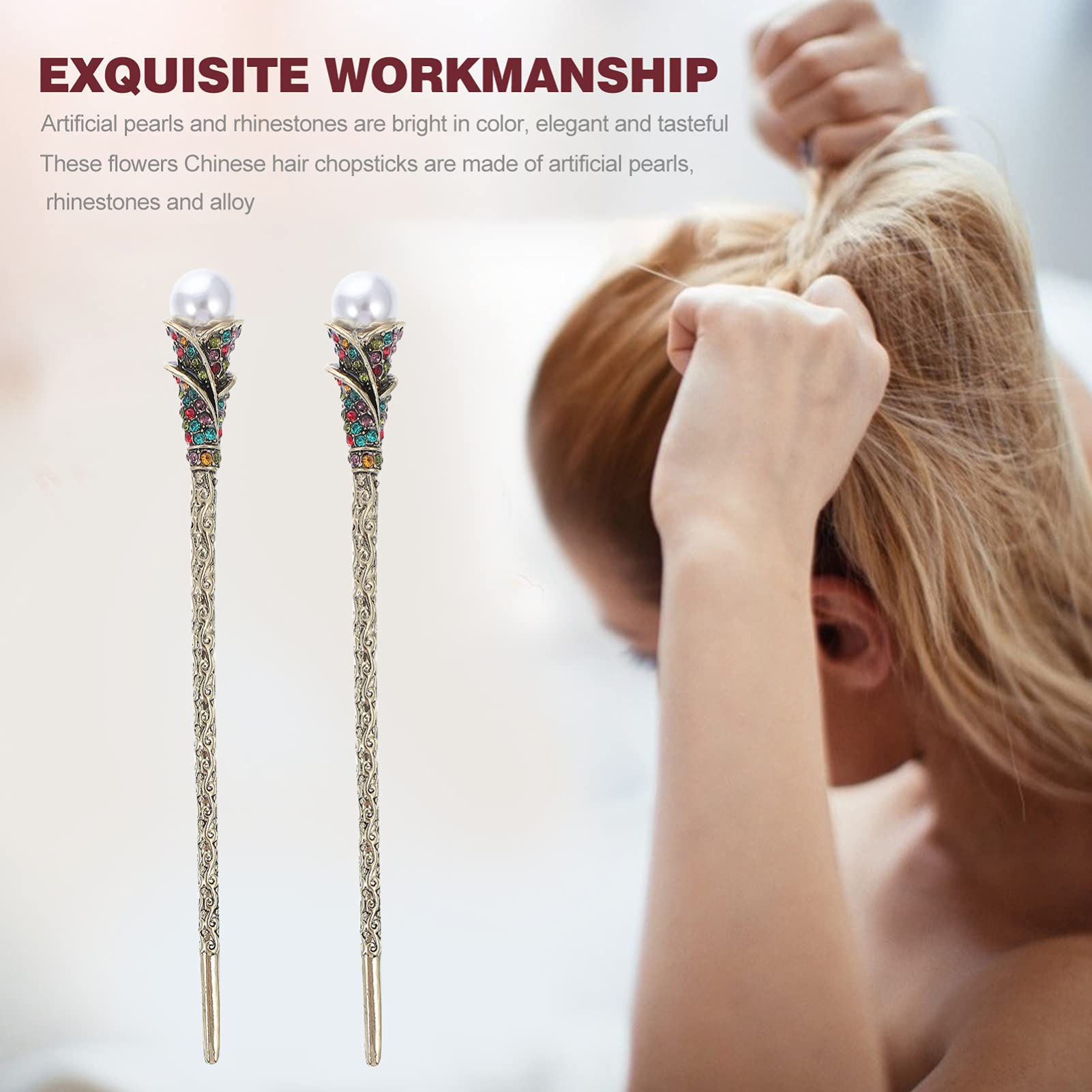 Vintage Pearl Hair Stick - Chinese Hairpin for Wedding & Cosplay