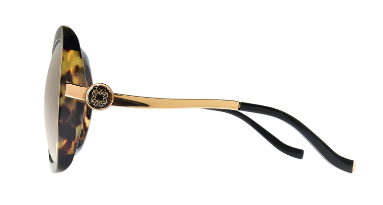 Elie Saab ES 026/G/S Havana/Brown Gradient Square Women's Sunglasses