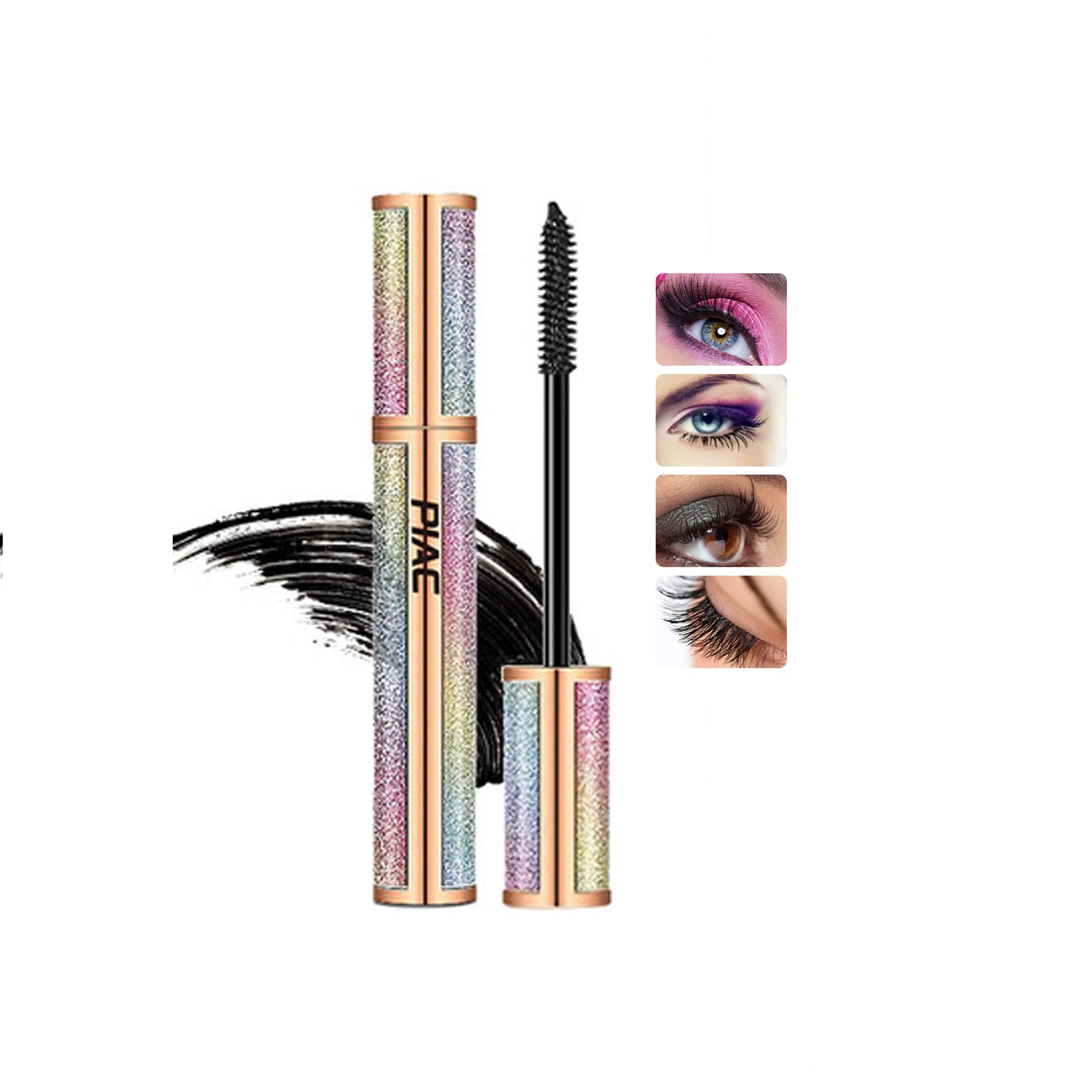 4D Silk Fiber Lash Mascara - Waterproof, Smudge Proof, Long Lasting for Voluminous Curling Lashes | Sky Black Strong Hold | Perfect for Everyday Wear, Special Occasions & Sensitive Eyes