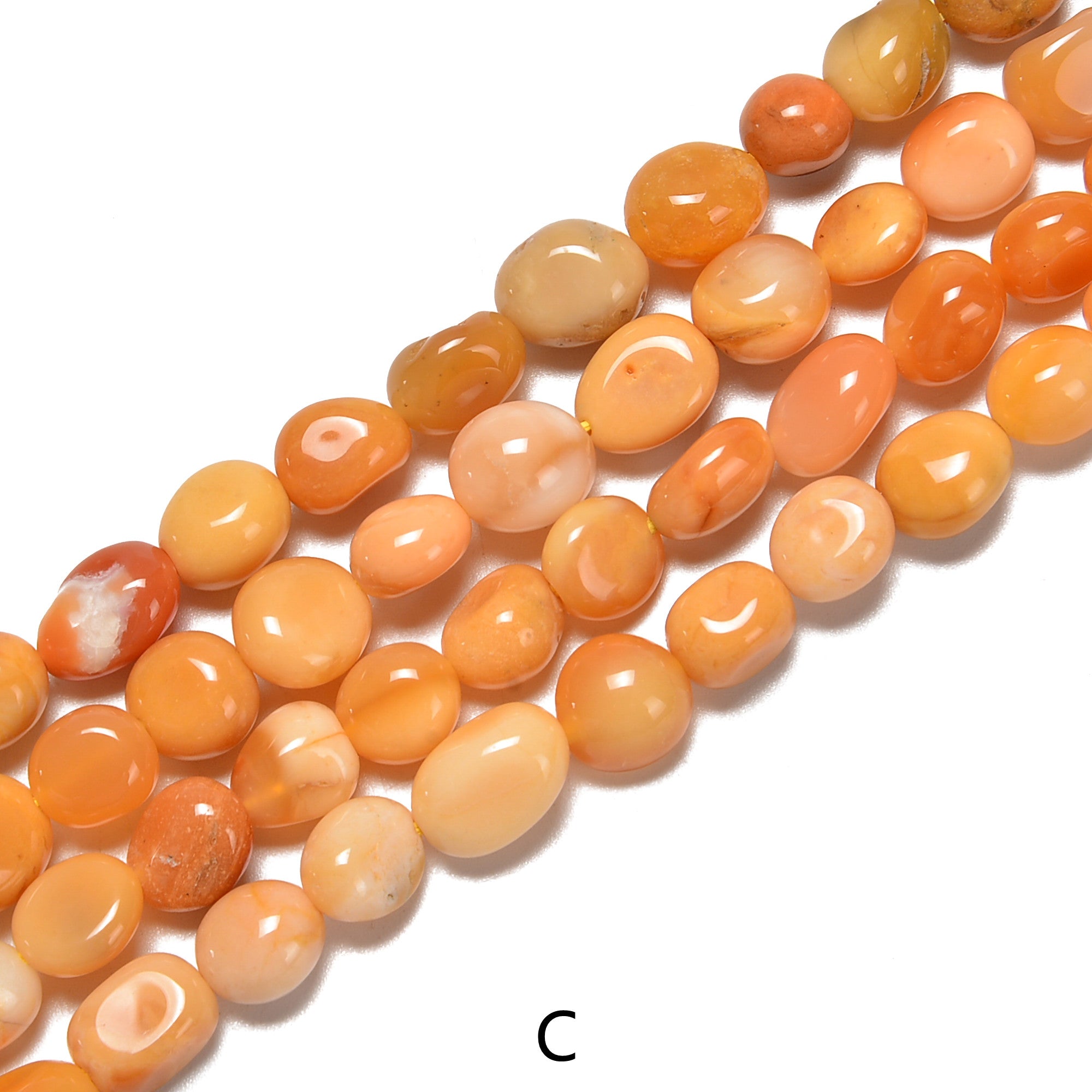 Gemstone Pebble Nugget Beads - 8x10mm 15.5'' Strand (Carnelian, Aventurine, Jade, Moonstone, Eagle Eye, Sodalite, Garnet) for Jewelry Making, DIY Craft & Beading Projects