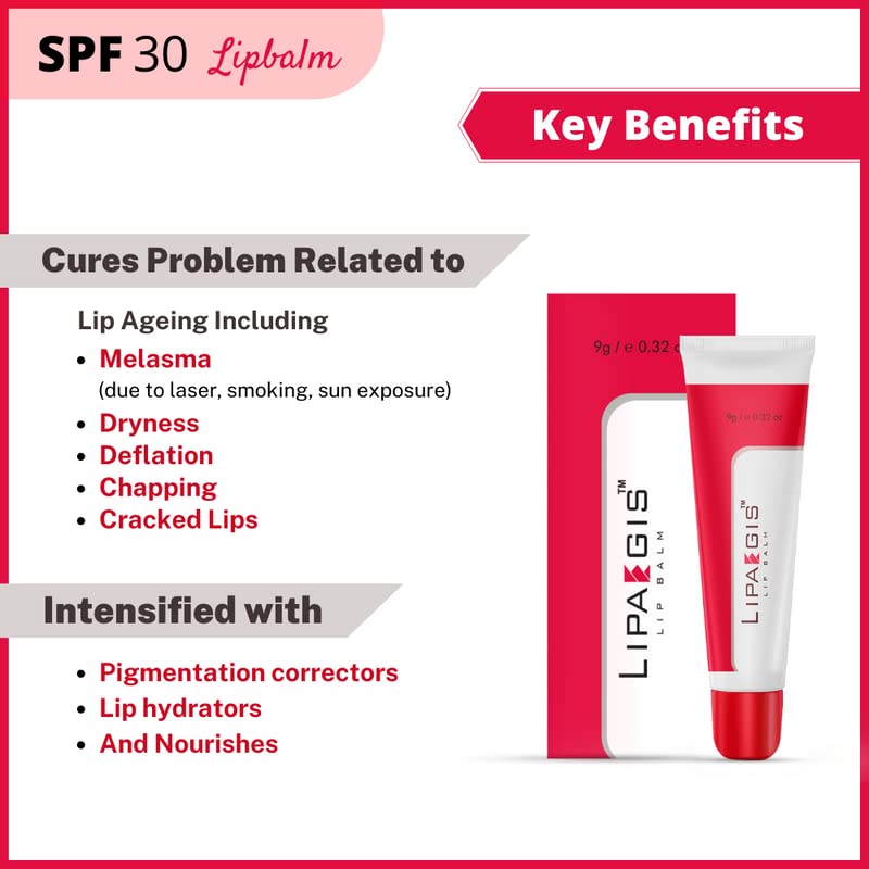 LIPAEGIS SPF 30 Lip Balm for Dry Cracked Lips - Dark to Light Pigmentation Care with Rose Oil, Vitamin E & Shea Butter | Moisturizing Treatment for Sun Damaged Lips | Perfect for Outdoor Activities, Hiking & Daily UV Protection
