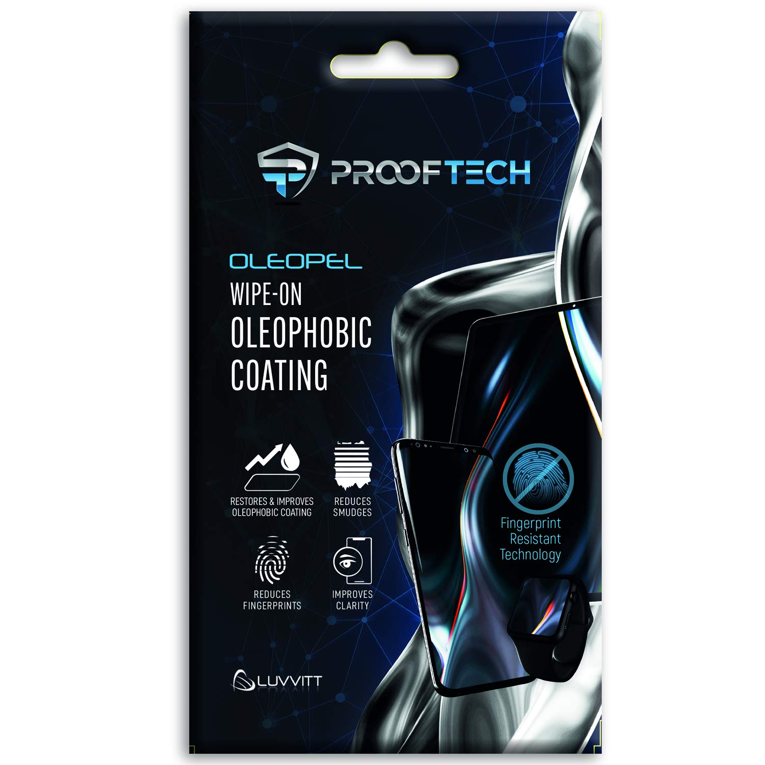 OLEOPEL Oleophobic Coating Kit 4ml - Anti-Fingerprint Liquid for Smartphones, Tablets, Smart Watches, Glasses & Camera Lenses | Touch Screen Protection | Easy Wipe-On Application for Clear View & Smudge-Free Experience