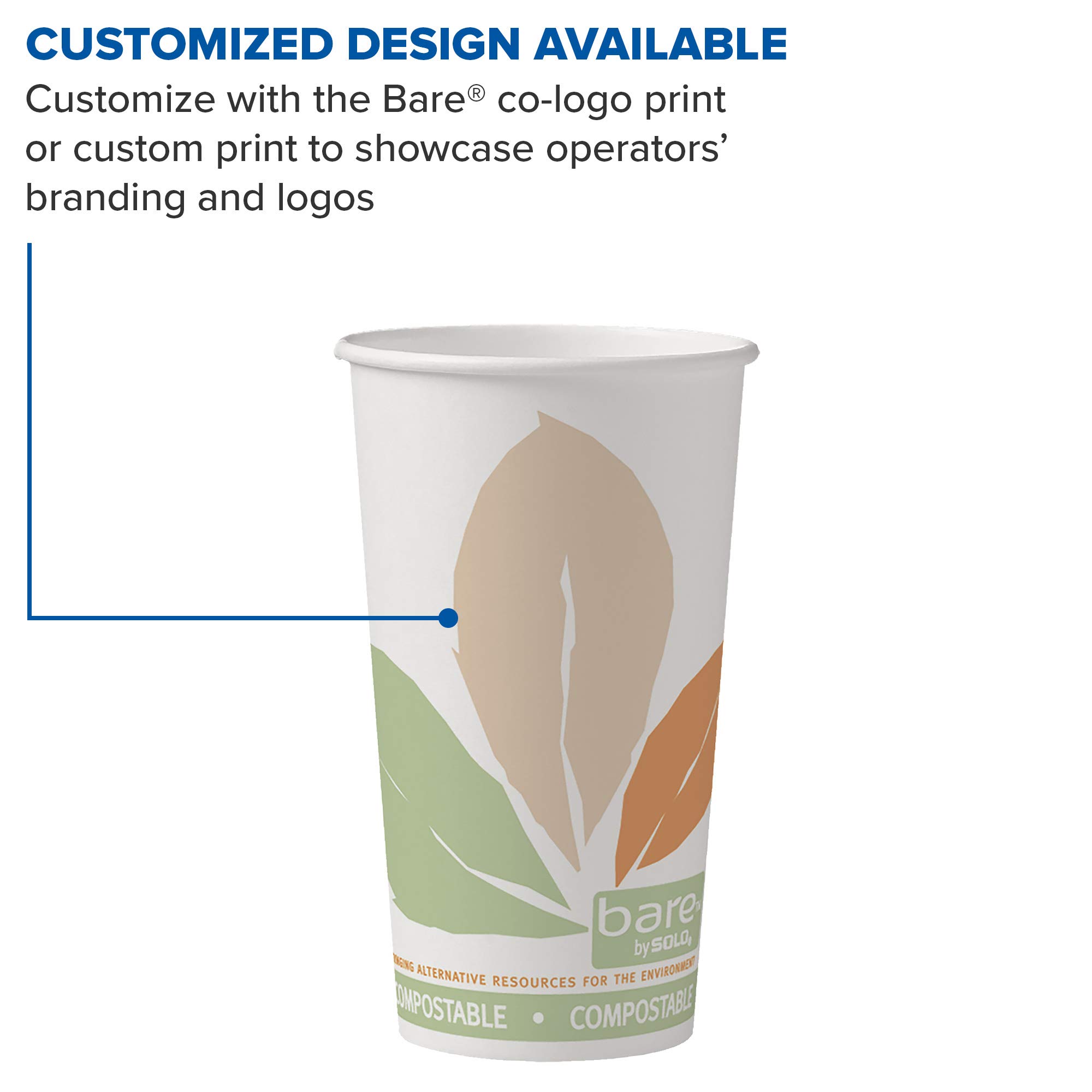 Solo 420PLA-J7234 20 oz Bare SSPLA Paper Hot Cups - Case of 600 (600 Count) | Eco-Friendly Disposable Coffee Cups for Office, Cafes & Restaurants | Perfect for Hot Beverages, Tea & Coffee