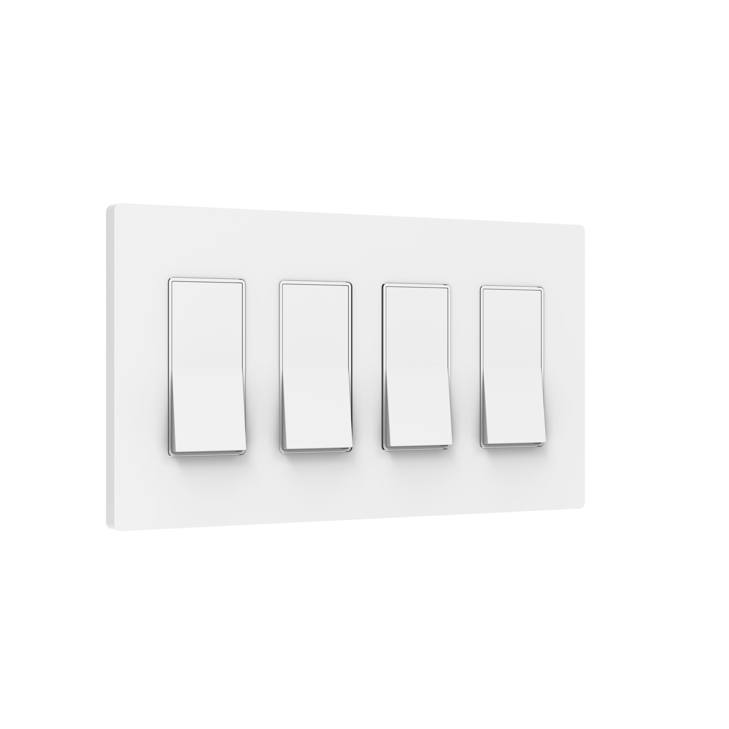 TAN D0070 4W S 4 Gang Screwless Decorator Wall Plate - White | Electrical Outlet Cover for Home & Office Decor