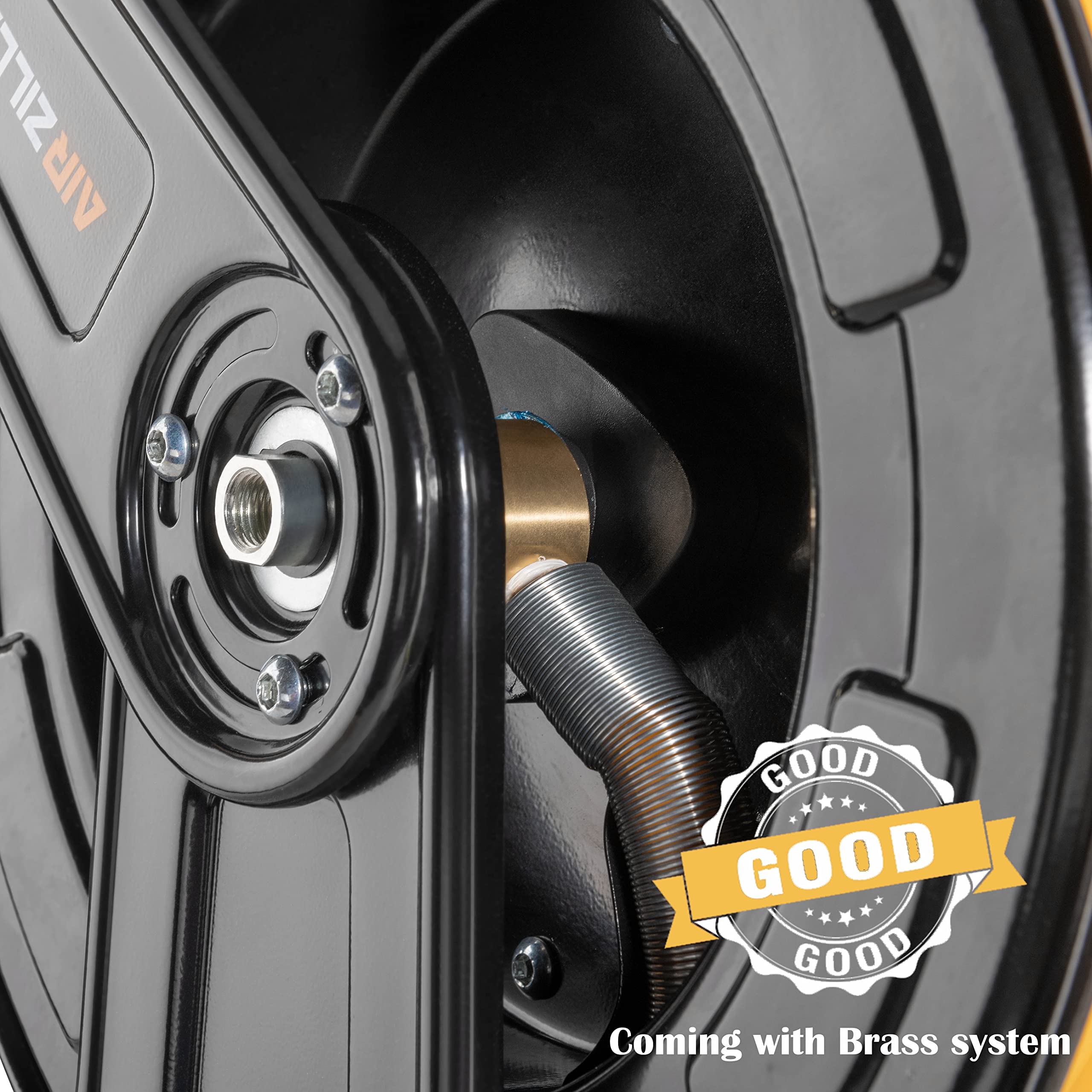 Premium Steel Retractable Air Hose Reel with Dual Arm - 3/8