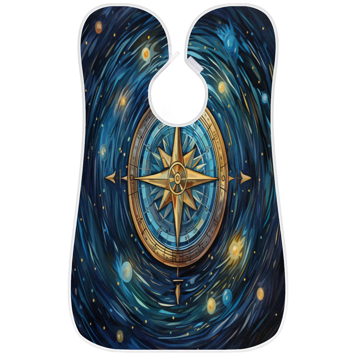 Men's Beard Shaving Bib & Hair Dye Apron - Oil Painting Compass Design Barber Cape for Haircut, Makeup & Beard Trimming - Sink Hair Catcher & Grooming Tool for Barbershops & Home Use