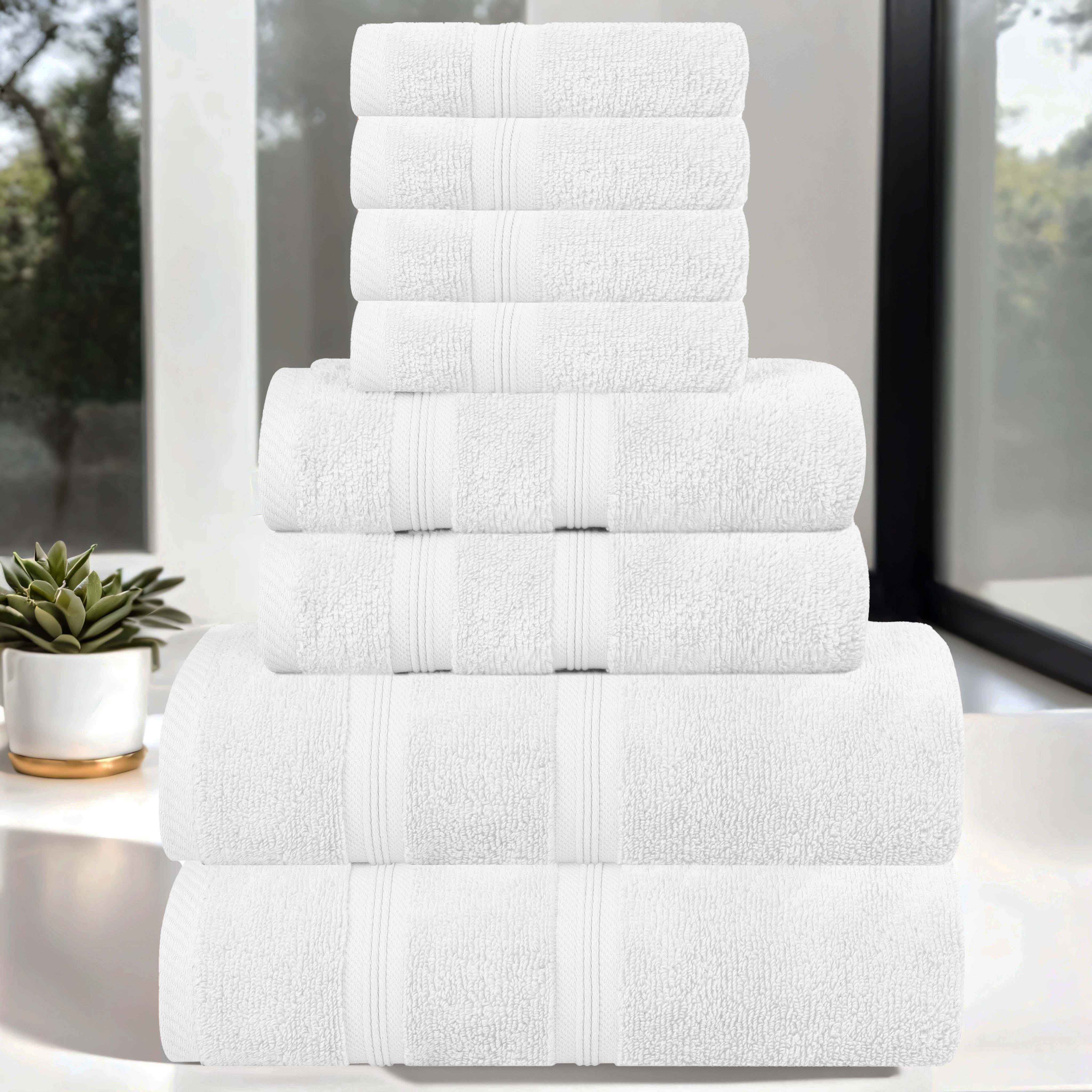 Premium 8-Piece Zero Twist Cotton Towel Set - Ultra Soft & Absorbent Bath Towels for Spa, Gym & Luxury Home Use