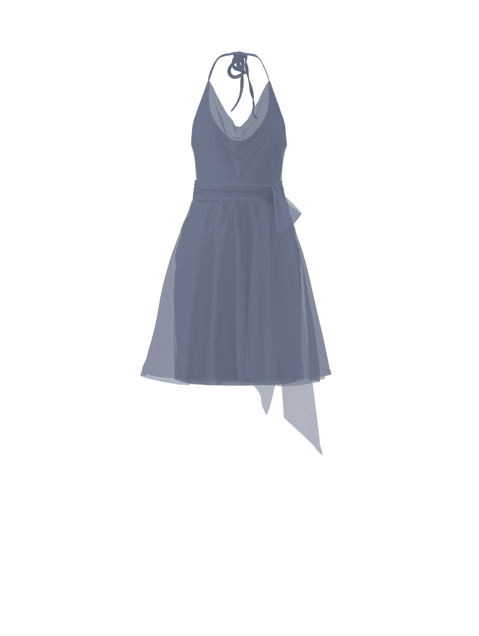 Daryn Bodice, Carla Skirt & Sash Belt Set - Slate Gray Women's Fashion Outfit for Party, Wedding & Special Occasions