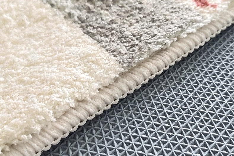 Modern Geometric Runner Rugs for Bedside, Hallway & Entryway - Non-Slip Contemporary Floor Mat for Dining Room, Living Room & Home Decor