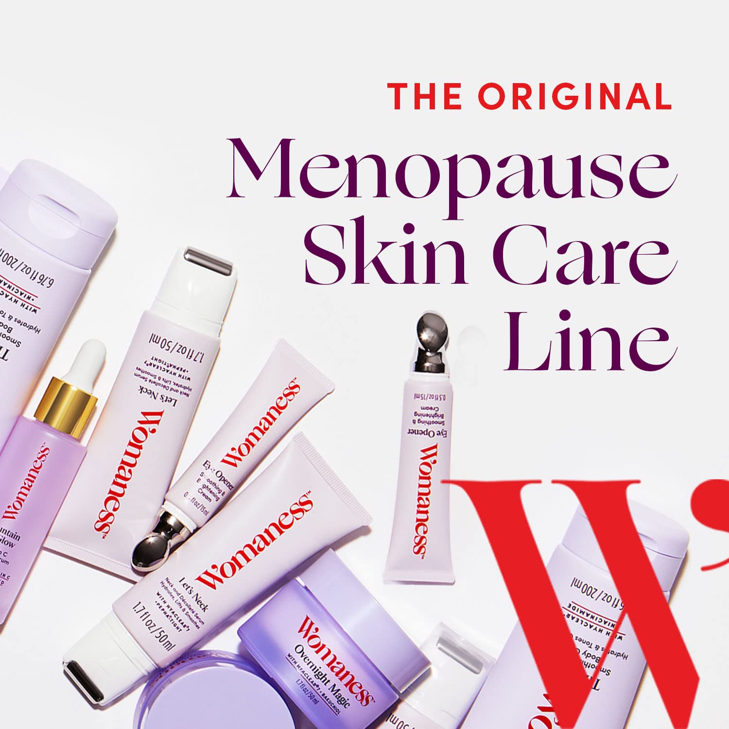 Womaness Menopause Skin & Neck Care Set - Retinol Serum, Moisturizer, Eye Cream & Overnight Face Cream for Anti-Aging & Hydration | Perfect for Nighttime Routine & Daily Skincare Regimen
