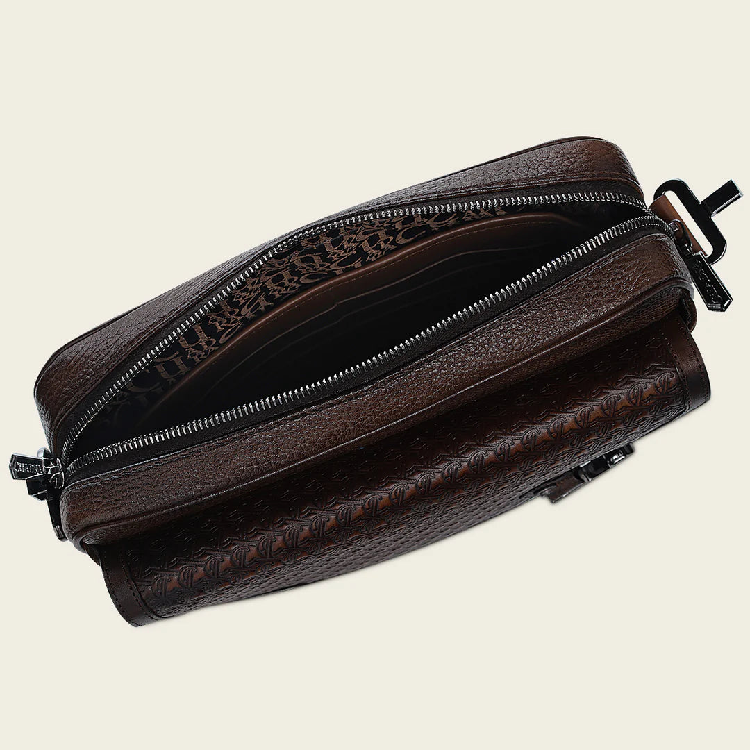 BOC30RS Genuine Cowhide Crossbody Messenger Bag for Men & Women - Stylish Casual Fashion Honey Brown Leather Shoulder Bag - Perfect for Work, Travel & Daily Use