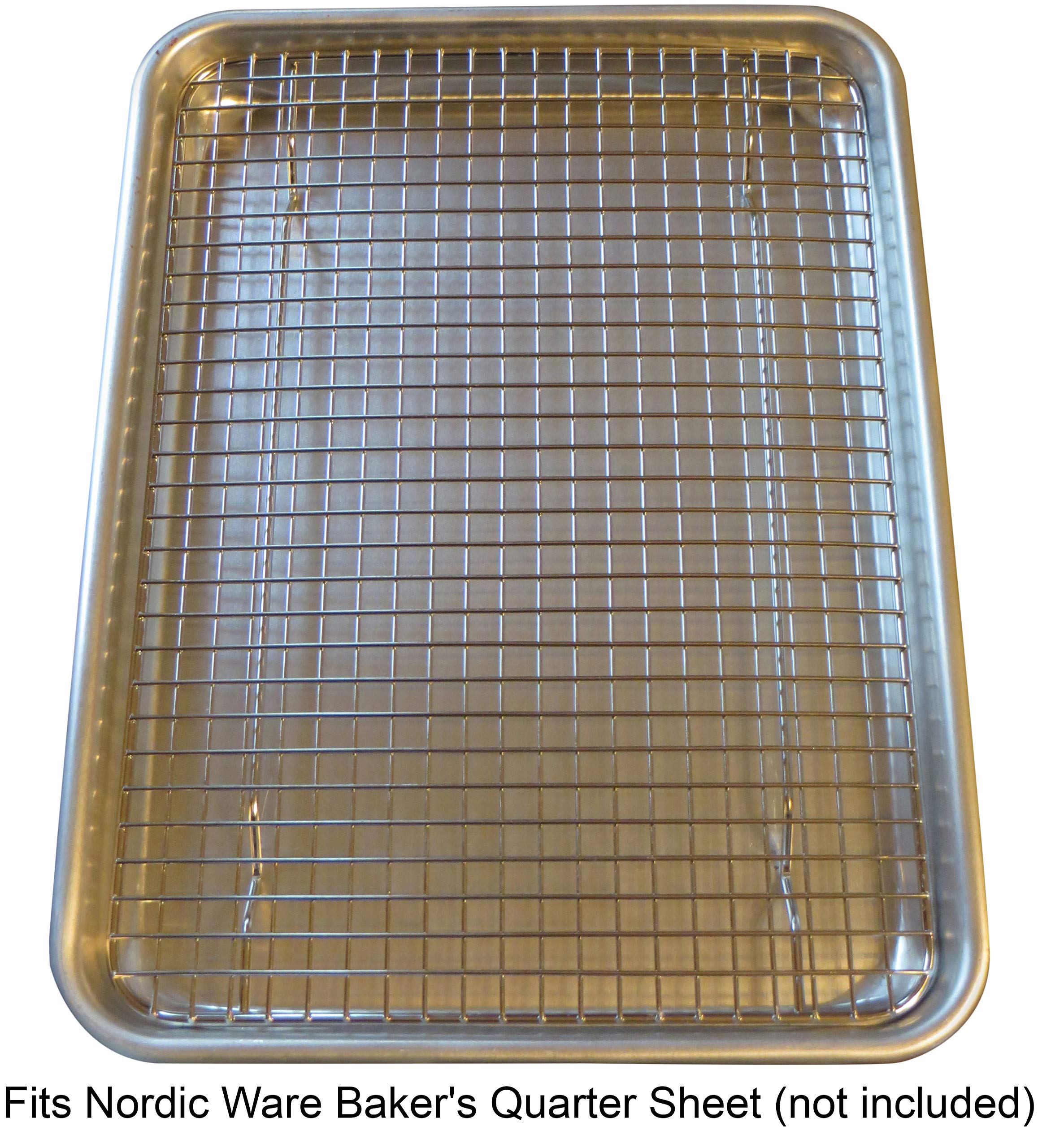 Premium Stainless Steel Cooling Rack - Heavy Duty Oven Safe Baking & Roasting Rack for Cookies, Cakes, Bread - Fits Quarter Sheet Pan (8.5