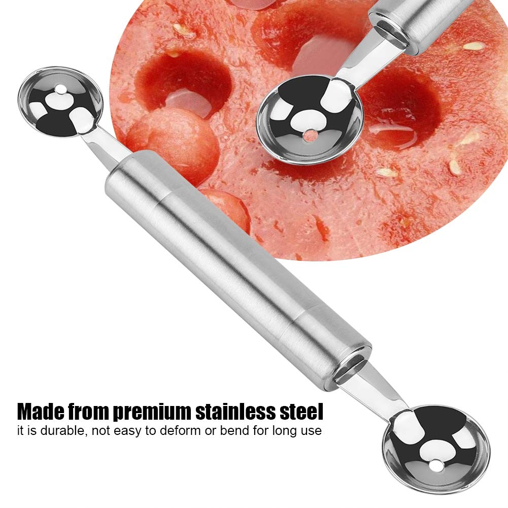 Premium Stainless Steel Watermelon Baller & Fruit Carving Knife - Dual-Ended Kitchen Tool for Melon Balls & Fruit Carving - Perfect for Summer BBQs, Fruit Platters & Cocktail Garnishes