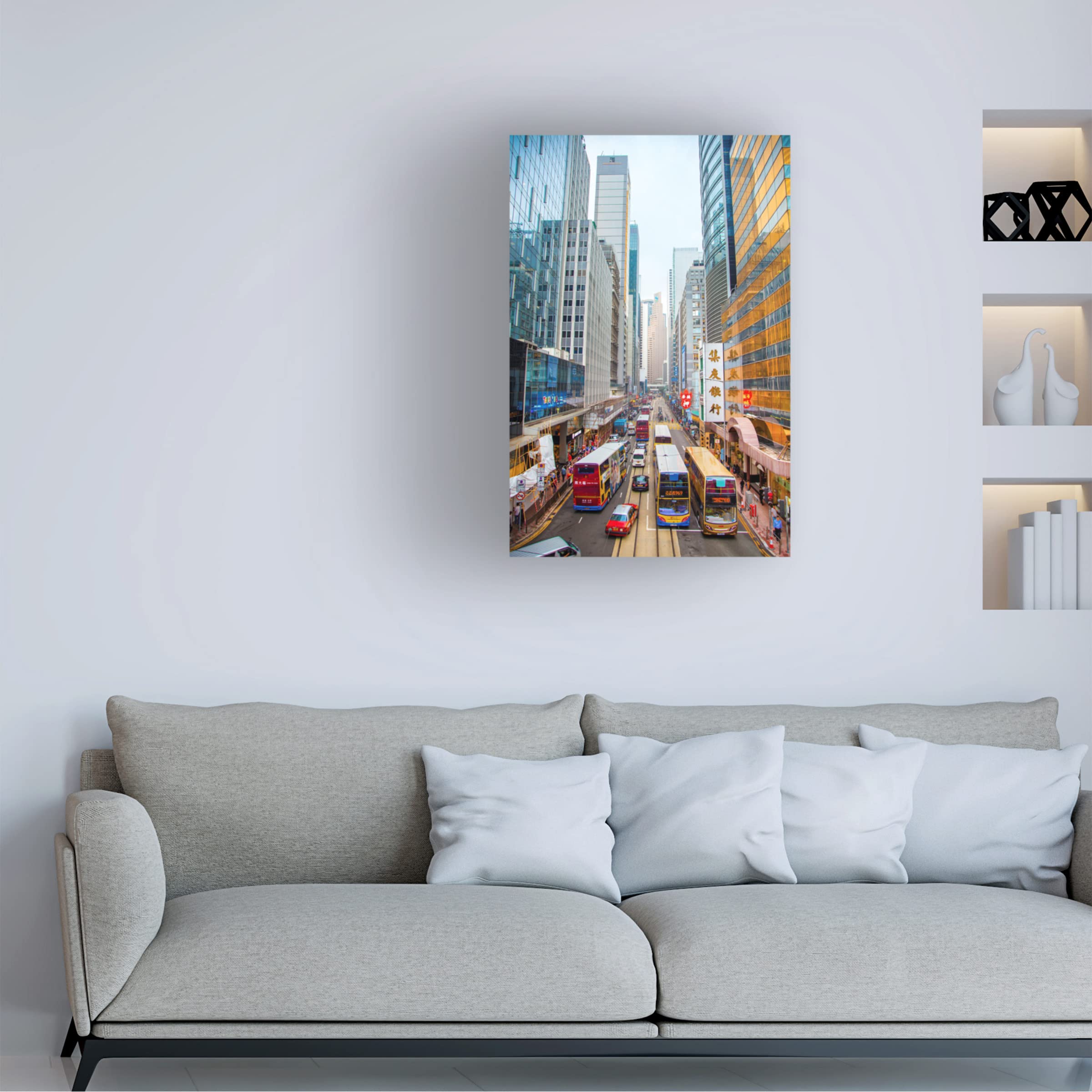 Ben Heine 'Bustling City 2' Canvas Wall Art Print - Modern Urban Landscape Painting for Living Room, Office & Home Decor