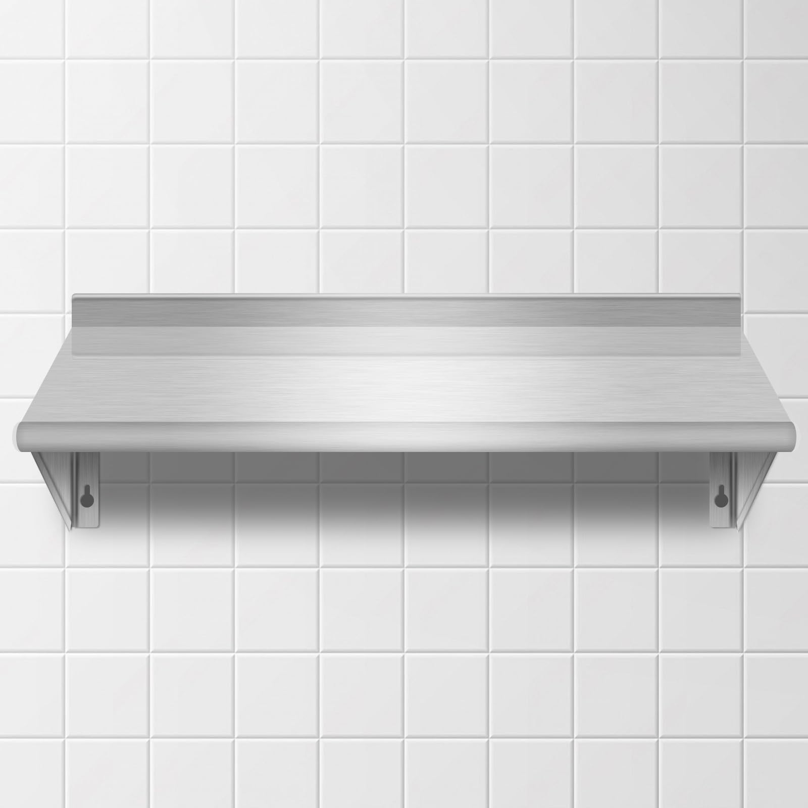 Stainless Steel Wall Mount Shelf 30x18 Inches - Heavy Duty Kitchen Shelving for Restaurant, Home, Garage & Hotel Storage - Perfect for Organizing Spices, Cookware & Supplies