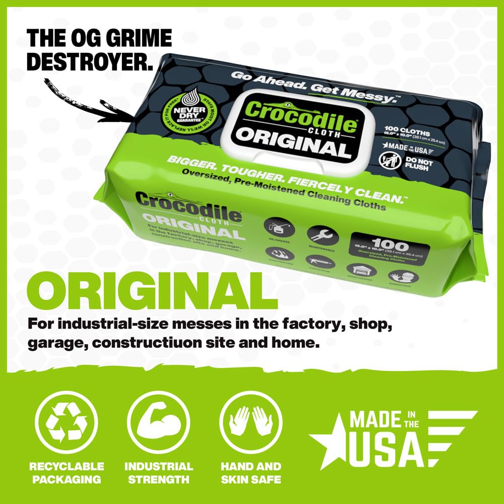 Heavy-Duty Crocodile Cloth Industrial Cleaning Wipes 10