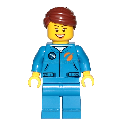 LEGO Minifigure Astronaut Female - Blue Training Jumpsuit Space Explorer Toy for Kids & Collectors | Perfect for Space-Themed Playsets & Display Collections