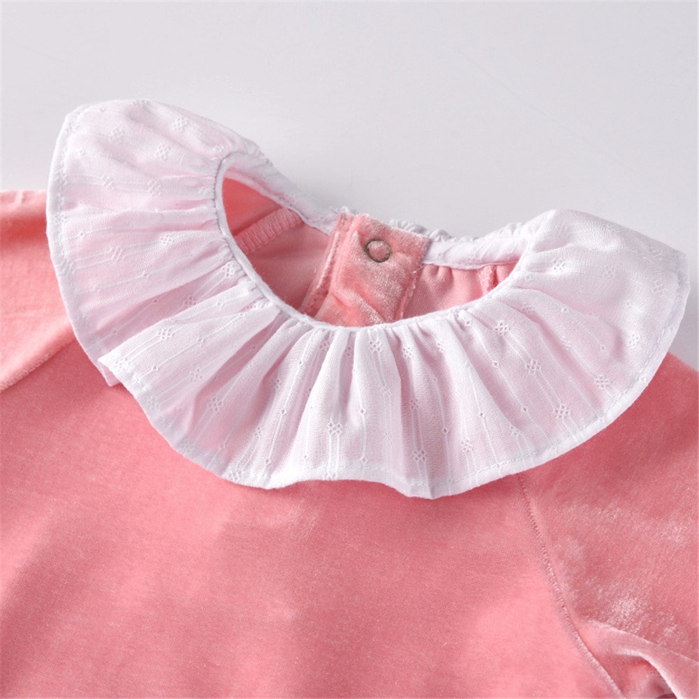 Velvet Baby Girl Bodysuit with Headband - Soft Newborn Princess Outfit for Photoshoots, Christening & Special Occasions