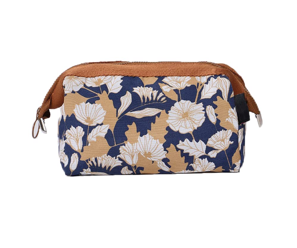 Trendy Multifunctional Printed Cosmetic Makeup Organizer - Portable Travel Vanity Pouch for Jewelry & Stationery - Perfect for Women & Girls (Brown) | Great for Travel, Home Storage & Daily Use