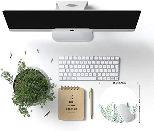 Premium Round Gaming Mouse Pad - Soft Green Grass Design with Non-Slip Rubber Base | Washable Lycra Cloth Surface | Perfect for Wireless Mice & Office Work | Ideal for Gamers, Graphic Designers & Home Office Use