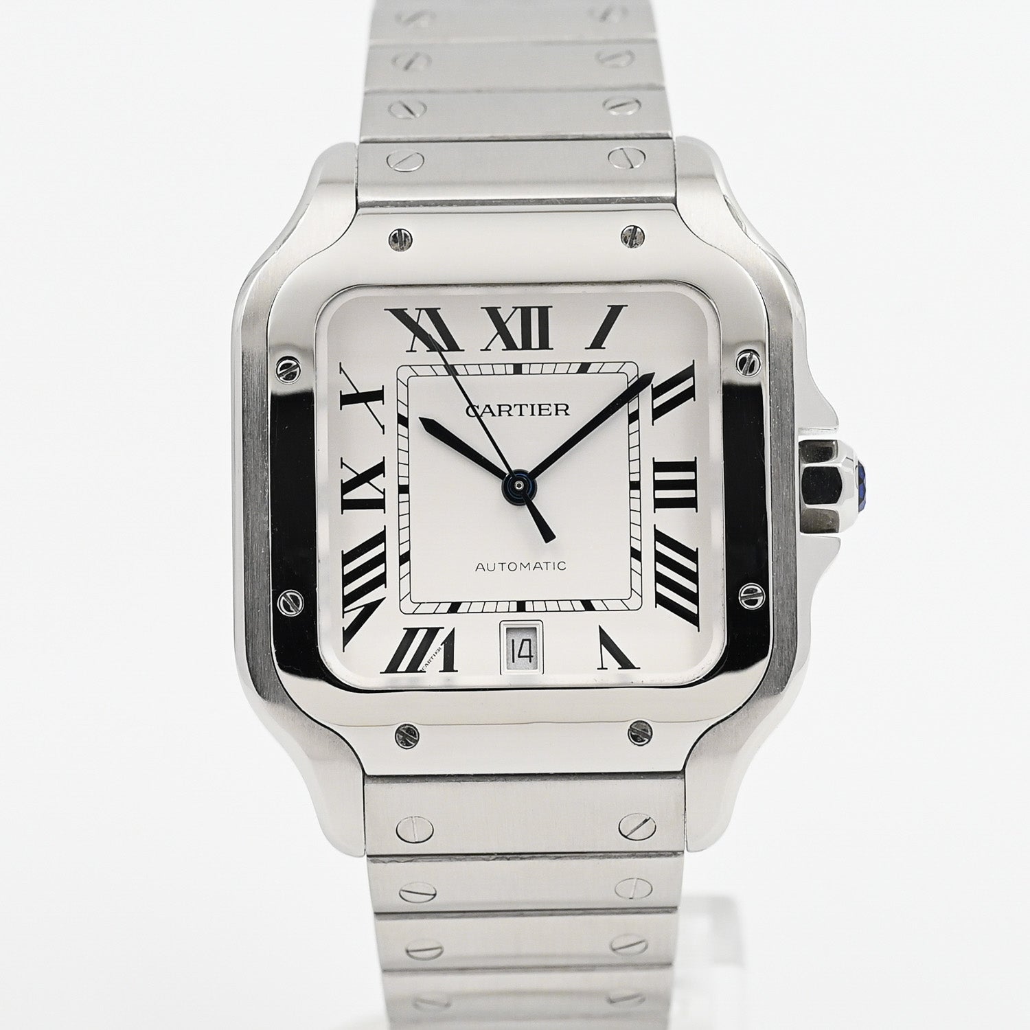 Cartier Santos LM Automatic Watch for Men - Luxury Stainless Steel Timepiece with Swiss Movement | Perfect for Business, Formal Events & Everyday Wear