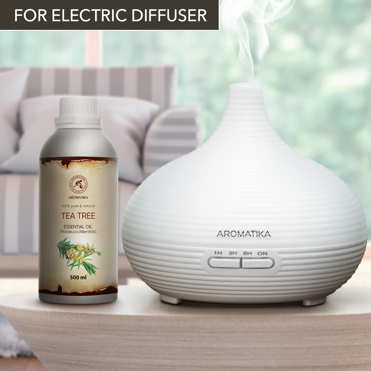 Pure Australian Tea Tree Essential Oil 500ml - Melaleuca Alternifolia for Beauty, Hair & Skin - Use in Shampoo, Diffuser, Sauna & Steam Bath - Natural Aromatherapy for Relaxation & Wellness